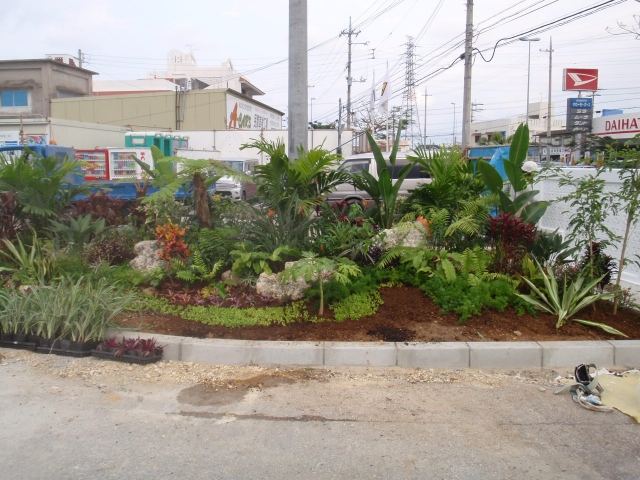 小野建（株）沖縄県中部倉庫前植栽竣工の写真