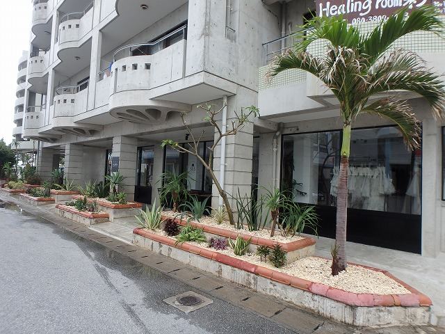 北谷町 店舗前植栽の写真